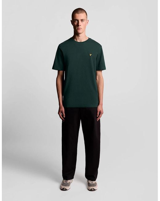 Lyle & Scott Green Cotton Crew Neck T-Shirt for men