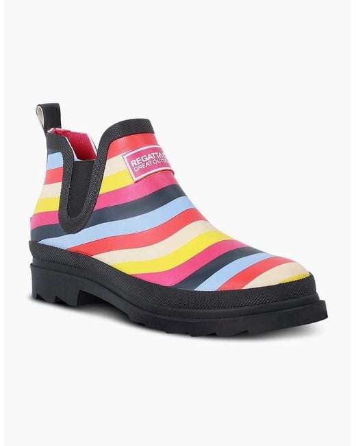 Regatta Blue Harper Stripe Patterned Rain Boots