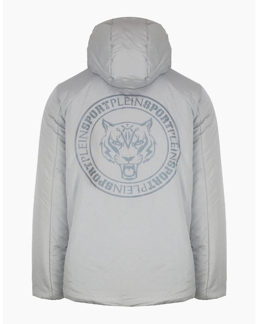 Philipp Plein Blue Plein Sport Patch Logo Reversible Jacket for men