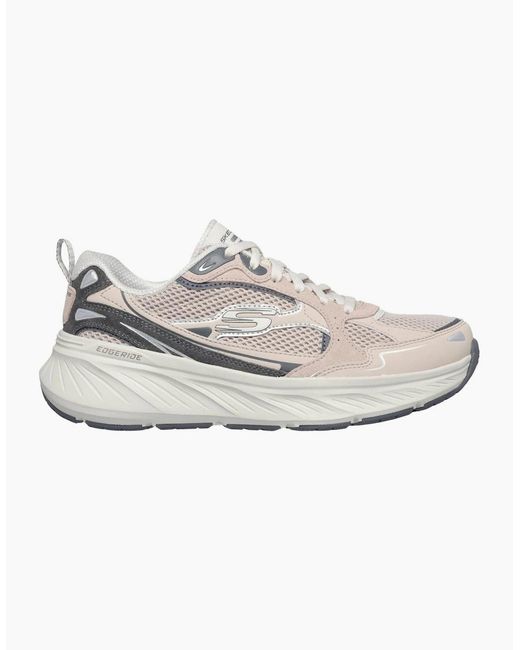 Skechers White Edgeride Taupe Trainers