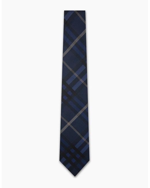 Burberry Blue Check Silk Tie for men