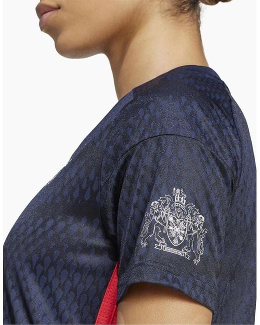 Adidas Blue Team Gb V-Neck Raglan Sleeve Jersey T-Shirt