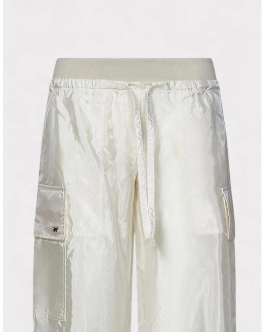 Palm Angels White Satin Parachute Trousers