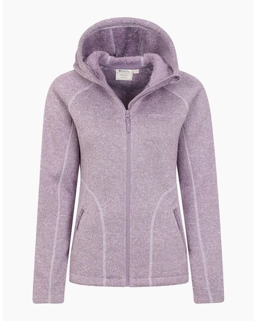 Mountain Warehouse Purple Ladies Nevis Faux Fur Lined Full Zip Hoodie