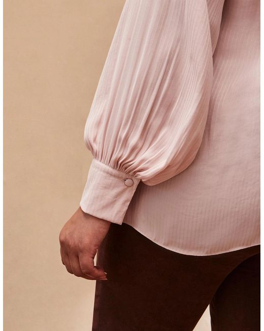 Live Unlimited London Pink Blush Twist High Neck Blouse