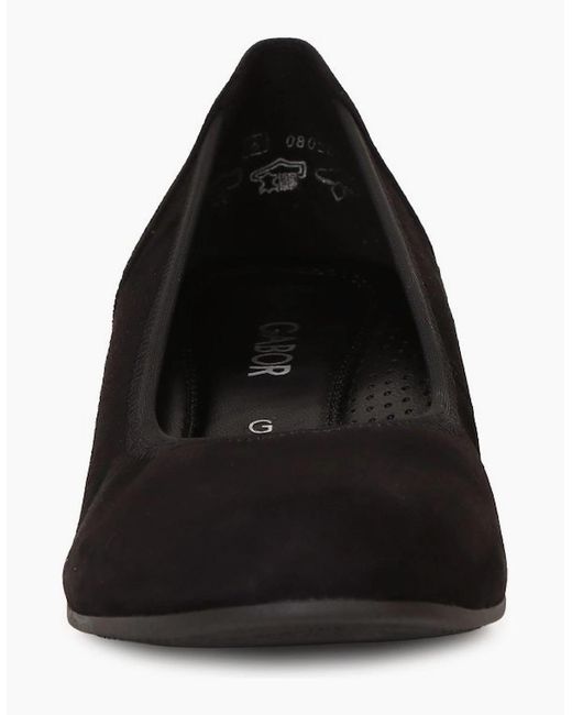 Gabor Black Chester Court Shoes