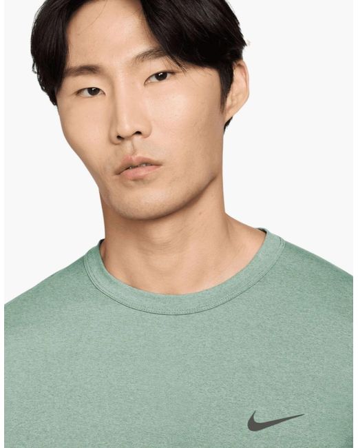Nike Green Hyverse Dri-Fit Uv Fitness Sportswear T Shirt for men