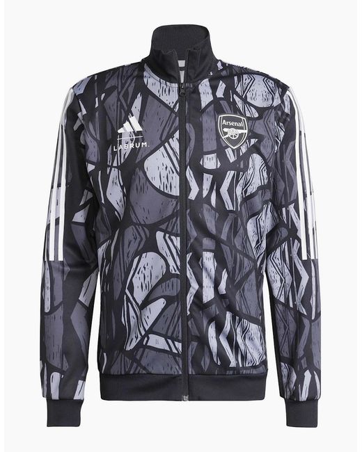 Adidas Blue Arsenal Tiro Mock Neck Full Zip Long Sleeve Track Top for men
