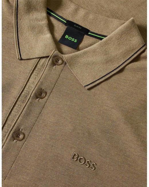 Boss Natural Collared Neck Short Sleeve Regular Fit Shirt for men