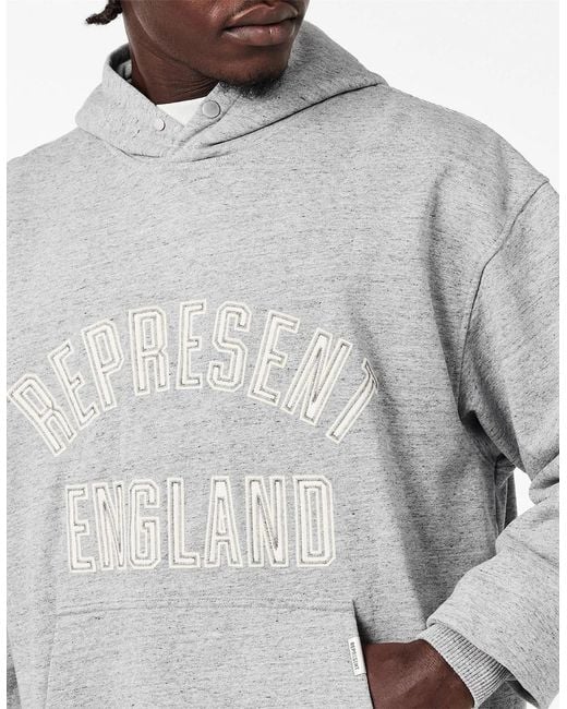 Represent Gray Relaxed Fit Pull Over Hoodie for men