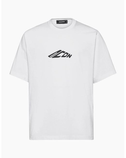 DSquared² White T Shirts Drop Shoulder Cotton Tee for men