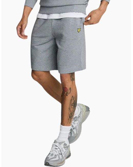 Lyle & Scott Blue Lyle & Scott Shorts Sweat Gym Yoga Summer Beach Bermuda Cotton Terry Fleece Shorts for men