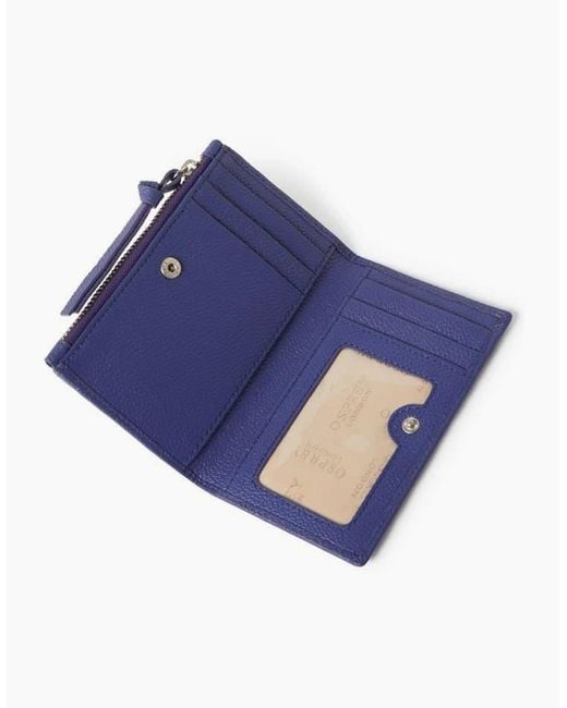 Osprey Blue London Molly Curved Bi Fold Leather Card Holder