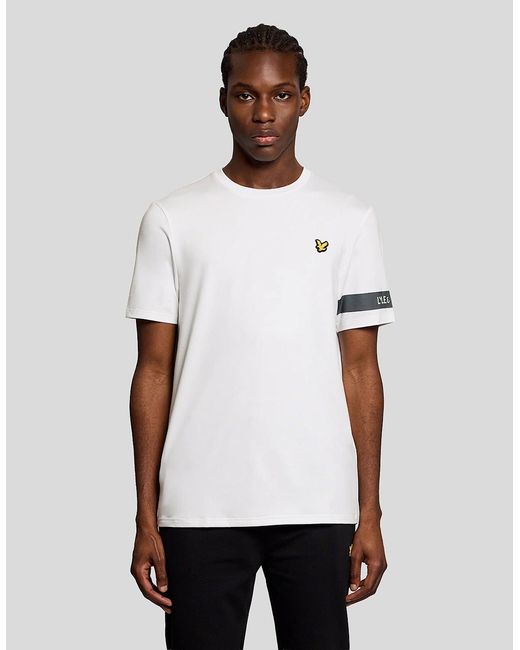 Lyle & Scott White Sports Sleeve Detail T-Shirt for men