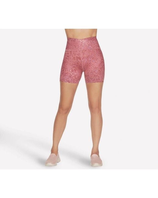 Skechers Pink Gosculpt Leopard Biking Road Shorts