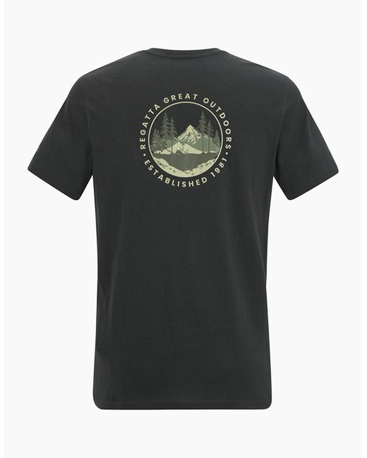 Regatta Black Breezed Circle Mountain T-Shirt for men
