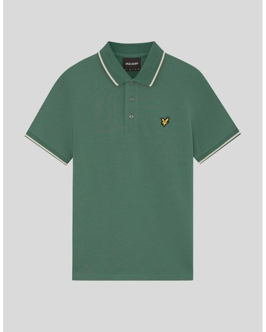 Lyle & Scott Green Tipped Polo Shirt for men