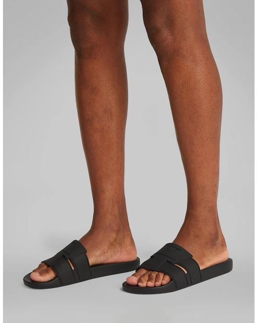 Calvin Klein Brown Pool Slide Double T Sliders Ck for men