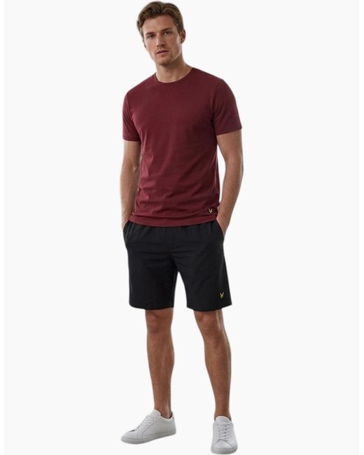 Lyle & Scott Red Lounge Sets Shorts T-Shirt Sleepwear Half Pant Sport New Set for men