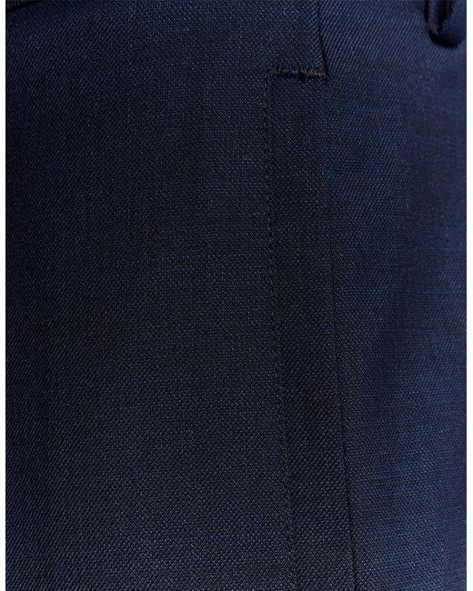 Lyle & Scott Blue Solid Patterned Straight Chinos for men