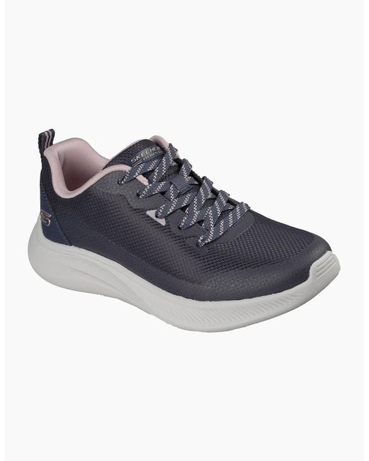 Skechers Blue Bobs Moda Flex Textile Dark Trainers