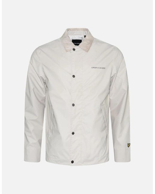 Lyle & Scott White Lyle Scott Branded Cove Bomber Jacket for men