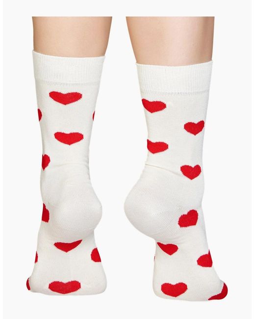 Happy Socks White Heart Socks