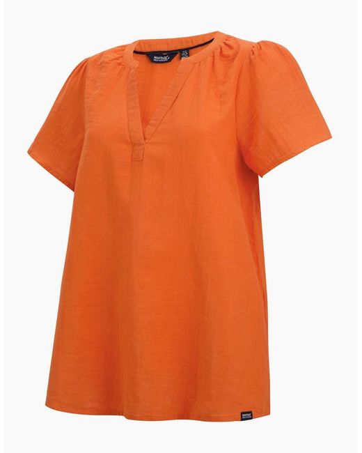 Regatta Orange Ladies Selen Short-Sleeved Shirt