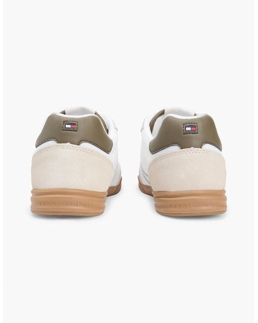 Tommy Hilfiger White Lopro Leather Mix Trainers for men