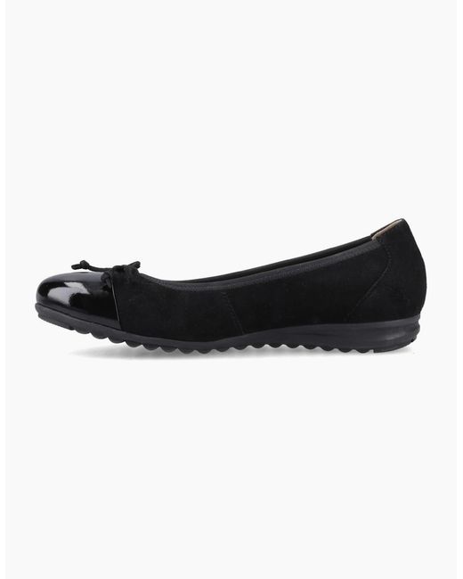 Hush Puppies Black Laurie Toe Cap Ballerinas