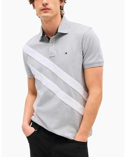 Tommy Hilfiger Gray Polo Shirts Cotton Top