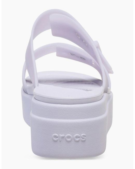 CROCSTM Blue Brooklyn Buckle Low Wedge Moon Sandals