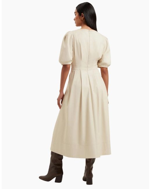Ted Baker Natural Tamega Faux Leather Ivory Midi Dress