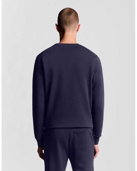 Lyle & Scott Blue Cotton Crew Neck Sweatshirt for men