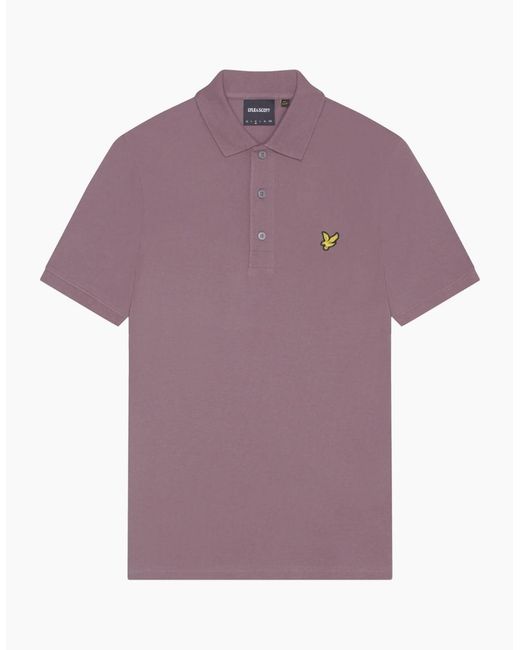 Lyle & Scott Purple Lyle & Scott Branded Chest Logo Highland Mauve Polo Shirt for men