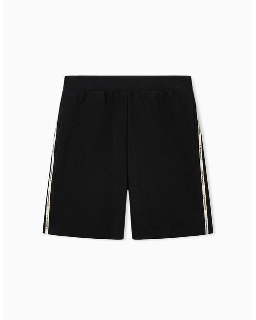 EA7 Black Tape Logo Shorts for men