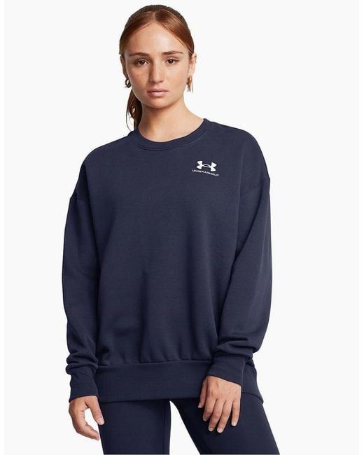 Under Armour Blue Oversize Fit Crew Neck Long Sleeve Sweatshirt