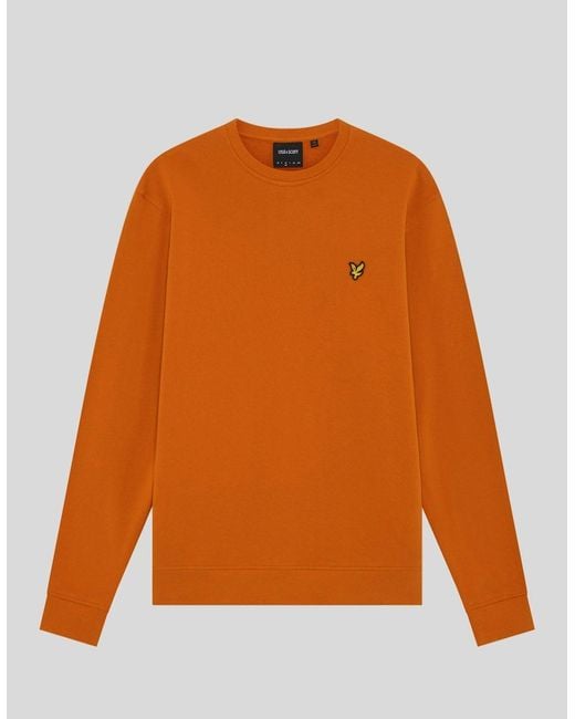 Lyle & Scott Orange Cotton Crew Neck Sweatshirt for men