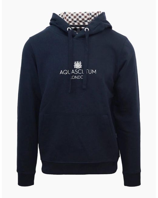 Aquascutum Blue Hooded Sw for men