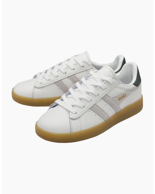 Gola White Aztec Leather Trainers