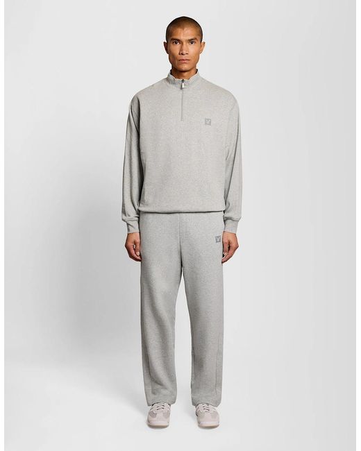 Lyle & Scott Gray Lounge 1/4 Zip Sweatshirt for men