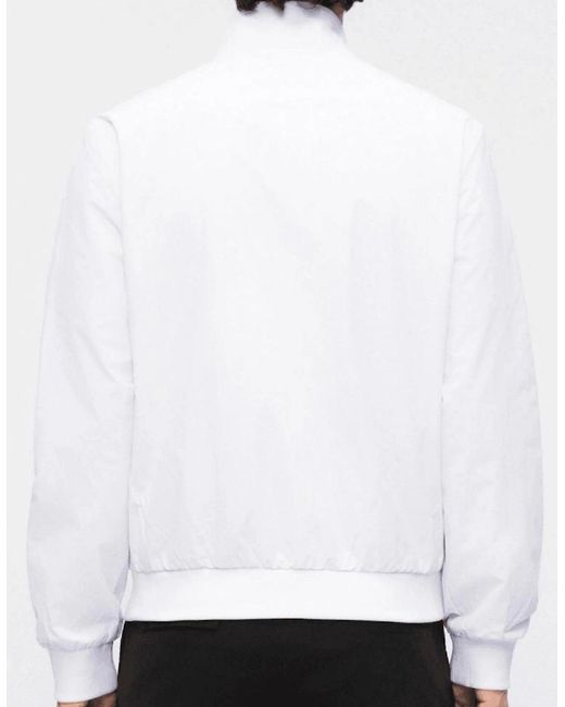 EA7 White Funnel Neck Zip Up Jacket for men