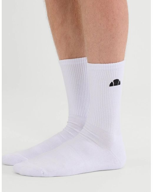 Ellesse White Alacre Crew Sock 3 Pack