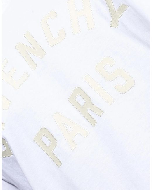 Givenchy White Embroidered Logo T-Shirt for men