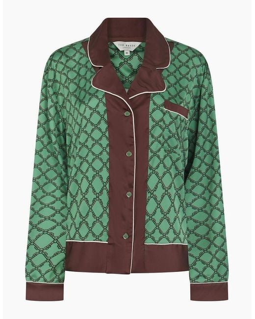 Ted Baker Green Dahlia Long Sleeve Pyjama Set