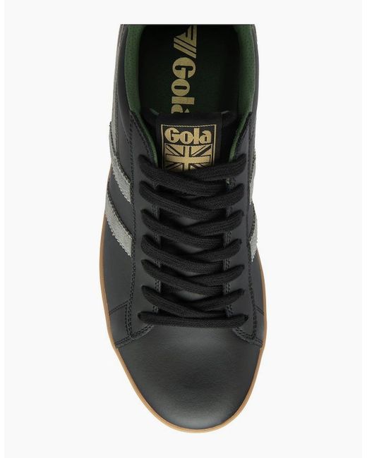 Gola Black Equipe Ii Leather Trainers for men