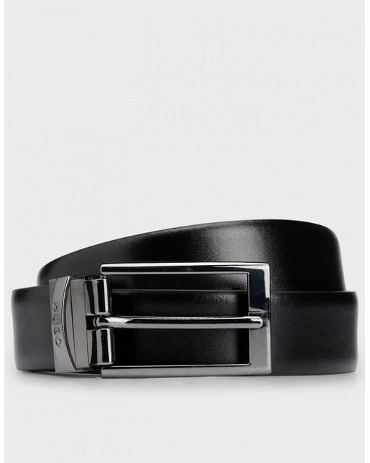 Boss Black Hugo Elvio Reversible Leather Belt With Branded Keeper Nos for men