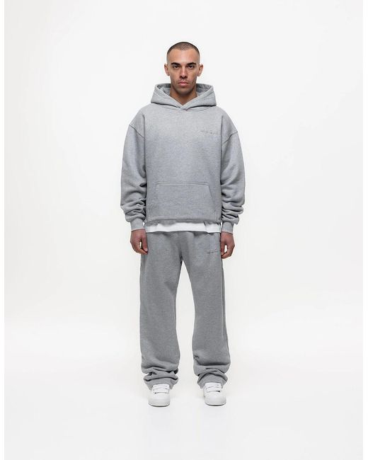 Magrit Gray Core Puff Printed Hoodie for men