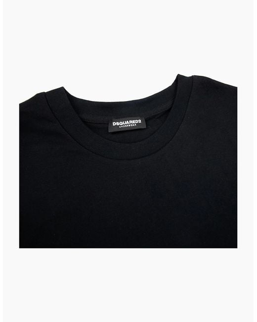 DSquared² Black Small Logo Plain T Shirt for men