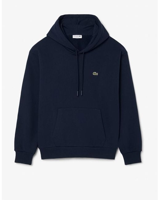 Lacoste Blue Fleece Classic Fit Hoodie for men